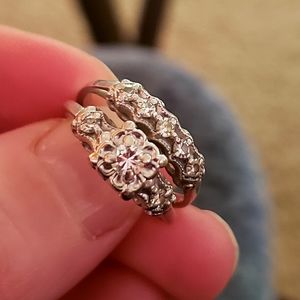 Diamond vintage wedding set